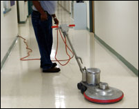 commercial cleaning service - floor buffing